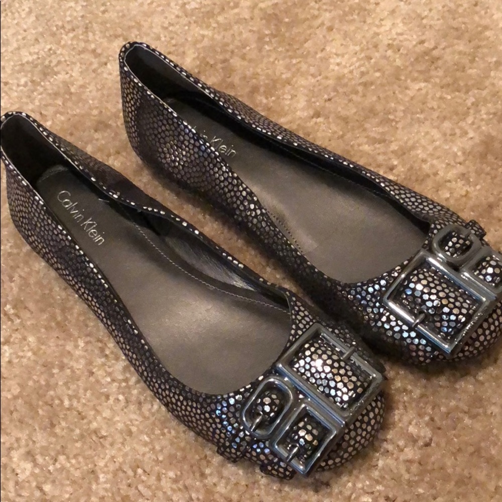 Snakeskin Flats: Calvin Klein